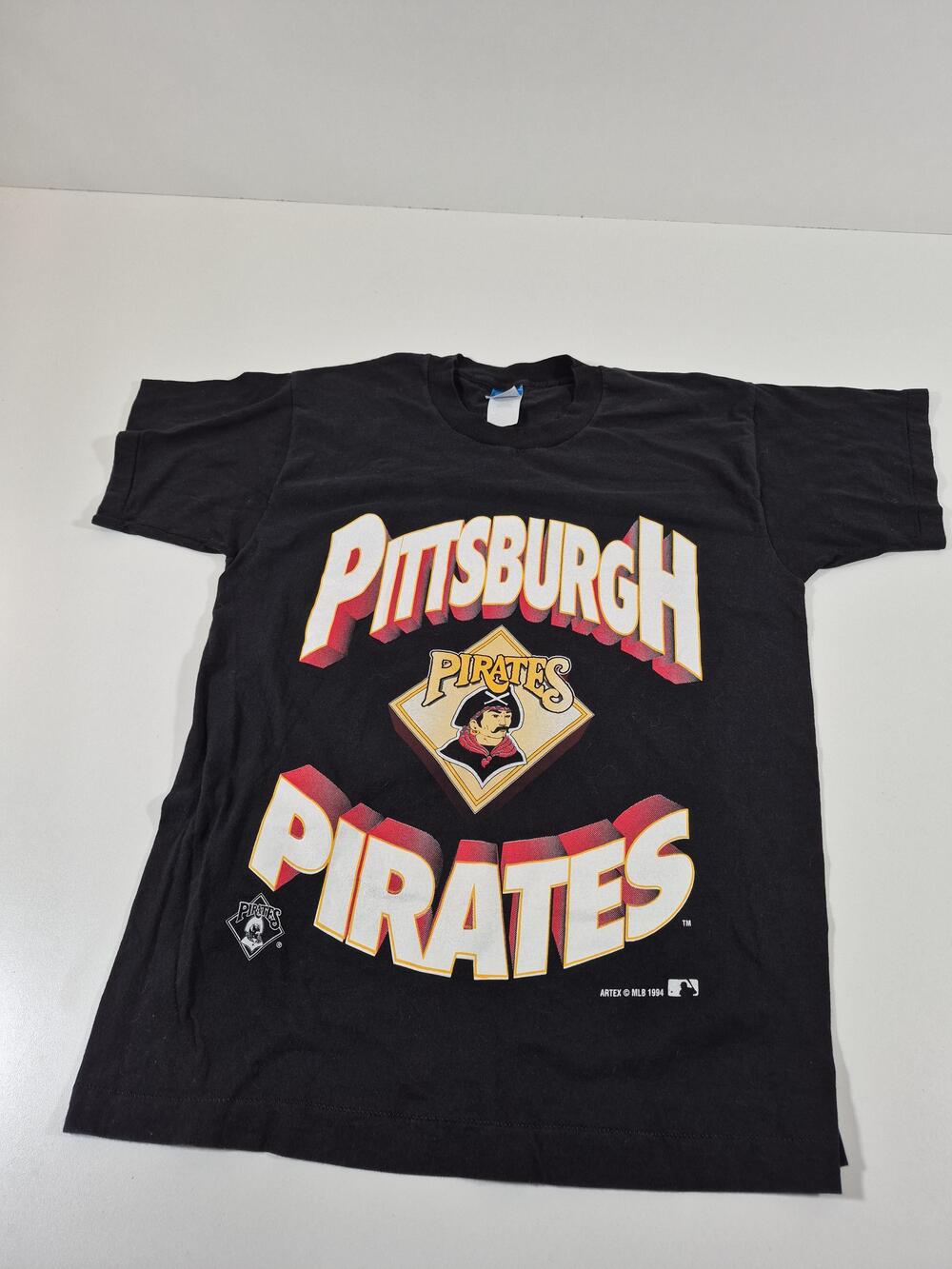 Vintage Pittsburgh Pirates Shirt Mens Large Black MLB Baseball Fruit Of The Loom